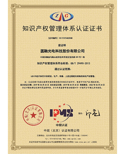 连云港知识产权管理体系认证证书